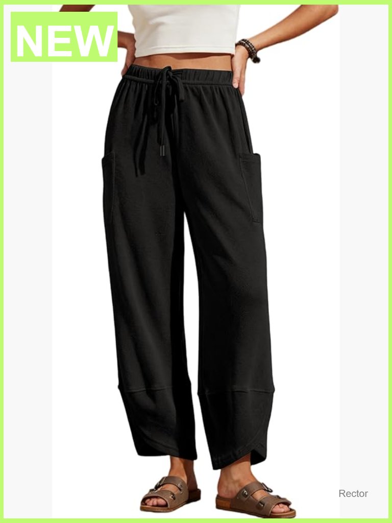 Wide Leg Sweatpants Elastic Waist Baggy Harem Drawstring Palazzo